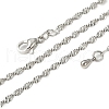 Brass Singapore Chains Necklaces for Women NJEW-D302-36P-5