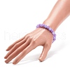Natural Yellow Jade & Synthetic Crackle Quartz Round Beaded Stretch Bracelet for Women BJEW-JB08528-01-3