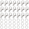 SUNNYCLUE 120Pcs 304 Stainless Steel Lobster Claw Clasps with 120Pcs Open Jump Rings STAS-SC0004-89-1