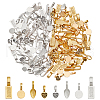 160Pcs 8 Style Tibetan Style Alloy Glue-on Flat Pad Bails TIBE-NB0001-26-1