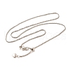 1mm Rack Plating Brass Box Chain Adjustable Slider Necklaces for Women Men MAK-L044-08P-1