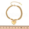 304 Stainless Steel Heart Charm Bracelets BJEW-Z106-07G-3