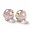 UV Plating Transparent Rainbow Iridescent Acrylic Beads X-OACR-D010-01-3