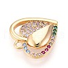 Brass Micro Pave Cubic Zirconia Pendants KK-N261-03G-2