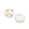 Rack Plating Brass Shell Pendants KK-A183-41G-2