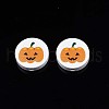 Halloween Printed Natural Wood Beads WOOD-T021-92-2