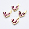 Brass Micro Pave Cubic Zirconia Charms ZIRC-J040-08G-NR-1