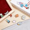 SUNNYCLUE 14Pcs 14 Styles Black Alloy Chemistry Theme Brooches JEWB-SC0001-48-4