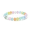 6mm Dyed Natural Selenite Round Beaded Stretch Bracelets for Women BJEW-JB10815-1