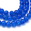 Baking Painted Transparent Crackle Glass Round Bead Strands DGLA-Q018-6mm-69-1