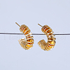 C-shaped Hexagon Brass Stud Earrings MY5840-3