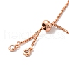 Rack Plating Brass Micro Pave Clear & Dark Blue Cubic Zirconia Box Chain Lotus Flower Link Slider Bracelets BJEW-G716-01RG-3