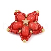 Handmade Glass Seed Beaded & Synthetic Dyed Imperial Jasper Beads Pendants PALLOY-MZ00752-05-4