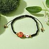 Sport Theme Acylic & Alloy Braided Bead Bracelet BJEW-JB10122-04-2