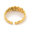 Ion Plating(IP) 304 Stainless Steel Open Cuff Ring for Women RJEW-A043-32G-3