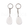 Natural Quartz Crystal Teardrop with Spiral Pendant Keychain KEYC-A031-02P-06-2