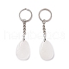 Natural Quartz Crystal Teardrop with Spiral Pendant Keychain KEYC-A031-02P-06-2