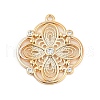 Brass Micro Pave Cubic Zirconia with Glass Pendants KK-Q026-10G-1
