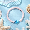 Flat Round Handmade Polymer Clay Heishi Beaded Stretch Bracelets BJEW-JB11715-03-1