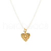 Mother Mary Pearl Necklace with 3D Heart Pendant and Secret Box. EZ0738-2-1