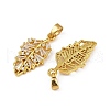 Rack Plating Brass Clear Cubic Zirconia Pendants KK-L236-04D-G-2