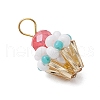 Glass Seed Beaded Cupcake Pendants PALLOY-MZ00581-4