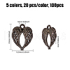 Globleland 100Pcs 5 Colors Zinc Alloy Pendants FIND-GL0001-29-2