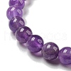 8.5mm Round Natural Amethyst Beaded Stretch Bracelets BJEW-C074-01M-4