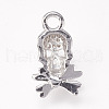 Brass Micro Pave Cubic Zirconia Charms ZIRC-F080-18P-2