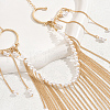 Elegant Imitation Pearl Beaded Iron Tassel Face Body Chains for Women Party and Special Occasion OG3122-4