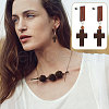 Unicraftale 15 Pair Walnut Wood Stud Earring Findings STAS-UN0055-14B-6