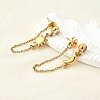 Moon & Sun 304 Stainless Steel Micro Pave Clear Cubic Zirconia Tassel Stud Earrings EJEW-B140-04G-2