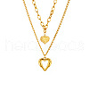 Alloy Double Layer Heart Pendant Necklaces for Women FS-WG15117-01-2