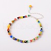 Handmade Millefiori Glass Beads Anklets AJEW-AN00028-2