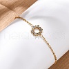 Sunflower 304 Stainless Steel Link Bracelets for Women BJEW-R027-01G-1