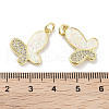 Brass Micro Pave Clear Cubic Zirconia Pendants KK-L213-044G-3
