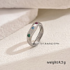 Brass Micro Pave Cubic Zirconia Rings for Women AJ0681-7-2