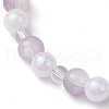 Tulip & Star & Round Two Tone Glass Imitation Jade Beaded Stretch Bracelets BJEW-JB10684-5