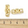 Brass Micro Pave Clear Cubic Zirconia Fold Over Clasps KK-Z083-03G-3