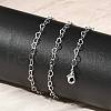 Brass Heart Link Chain Necklaces NJEW-A042-10P-2