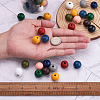 220Pcs 11 Colors Painted Natural Wood European Beads WOOD-TA0001-54-16
