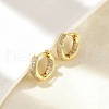 Brass Micro Pave Clear Cubic Zirconia Hoop Earrings EJEW-D311-101G-3