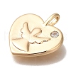 Brass Micro Pave Cubic Zirconia Pendants KK-U038-17G-2