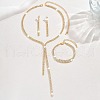 Alloy Rhinestone Tassels Chain Necklaces & Stud Earrings & Chain Bracelets Sets FS-WGCC11C-03-2