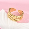 Oval Chain Brass Open Cuff Rings for Unisex RJEW-G343-03G-3