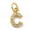 Initial Letter Brass with Cubic Zirconia Charms KK-Q814-26C-G-1