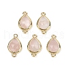 Natural Rose Quartz Faceted Connector Charms G-L514-048P-10-1