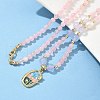 Natural Rose Quartz Pendant Necklaces for Women NJEW-G165-01D-G-2