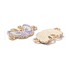Alloy Lilac Enamel Connector Charms ENAM-CJC0019-01D-2