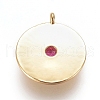 Brass Micro Pave Cubic Zirconia Pendants ZIRC-L075-63A-G-2